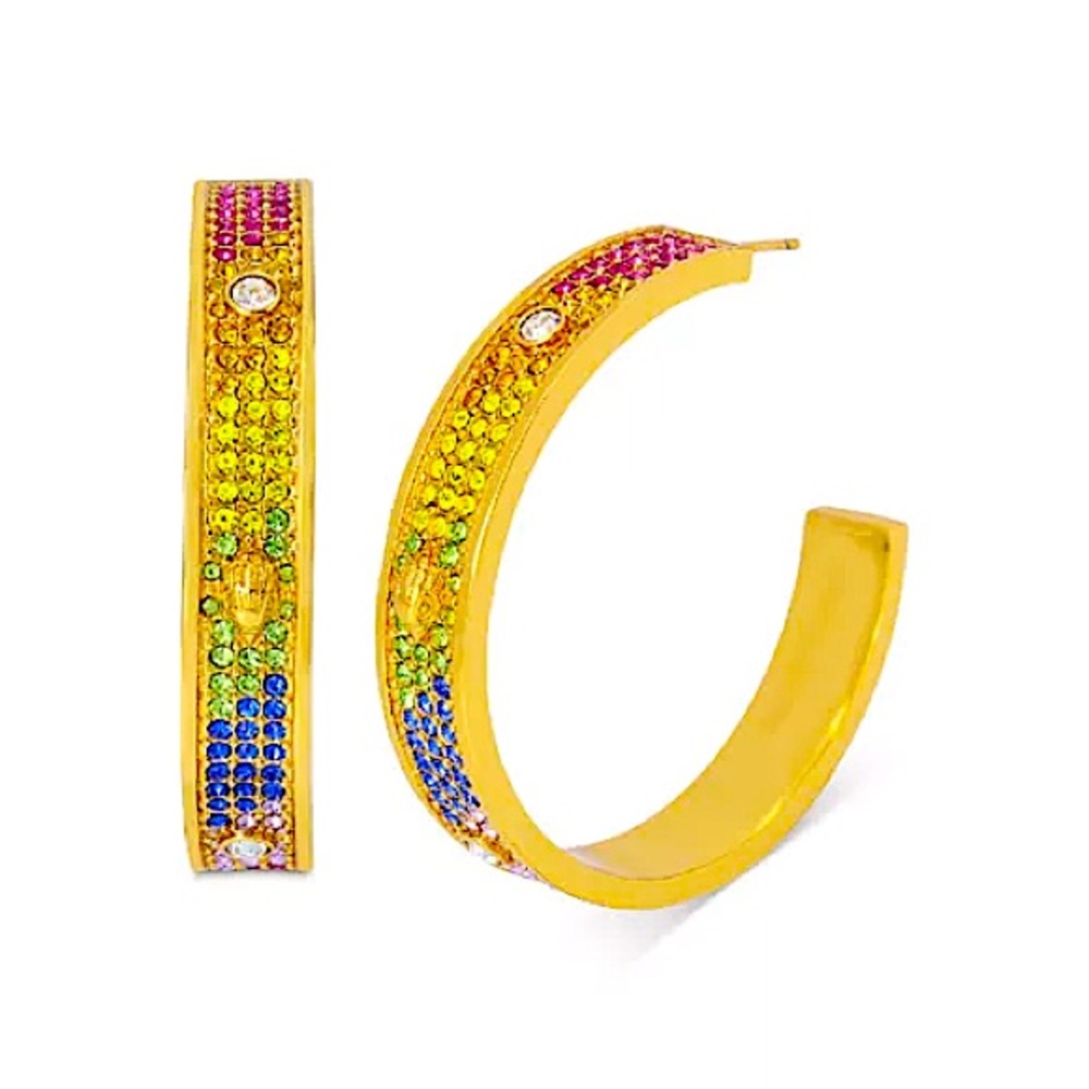 Kurt Geiger Rainbow Pavé Hoop Earrings